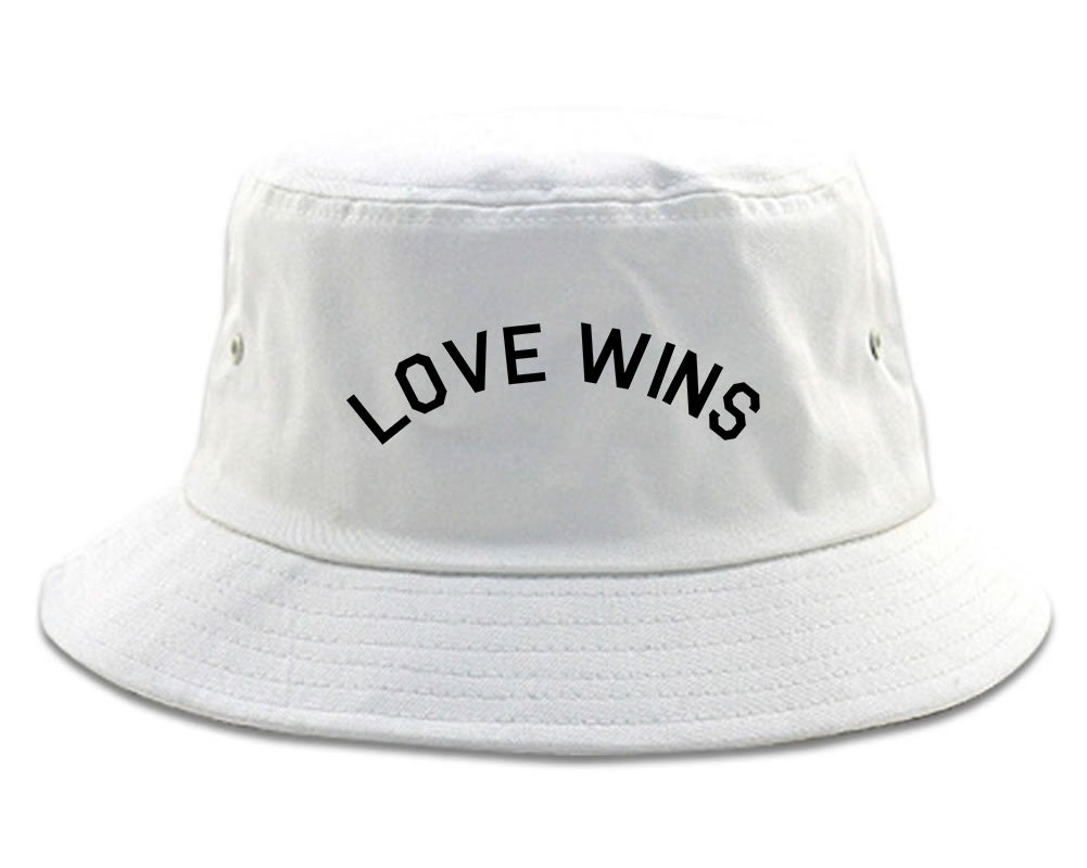 Love Wins Rose Mens Bucket Hat White