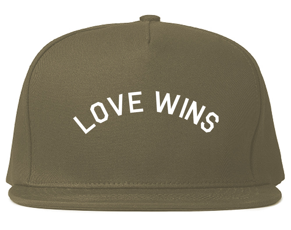 Love Wins Rose Mens Snapback Hat Grey