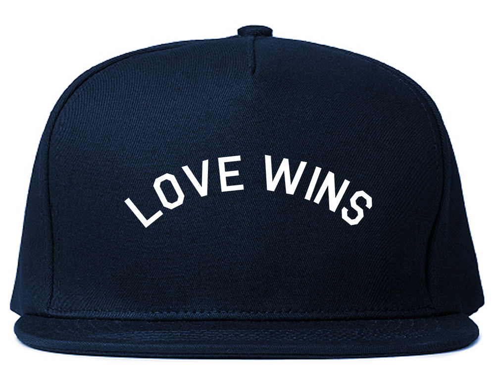 Love Wins Rose Mens Snapback Hat Navy Blue