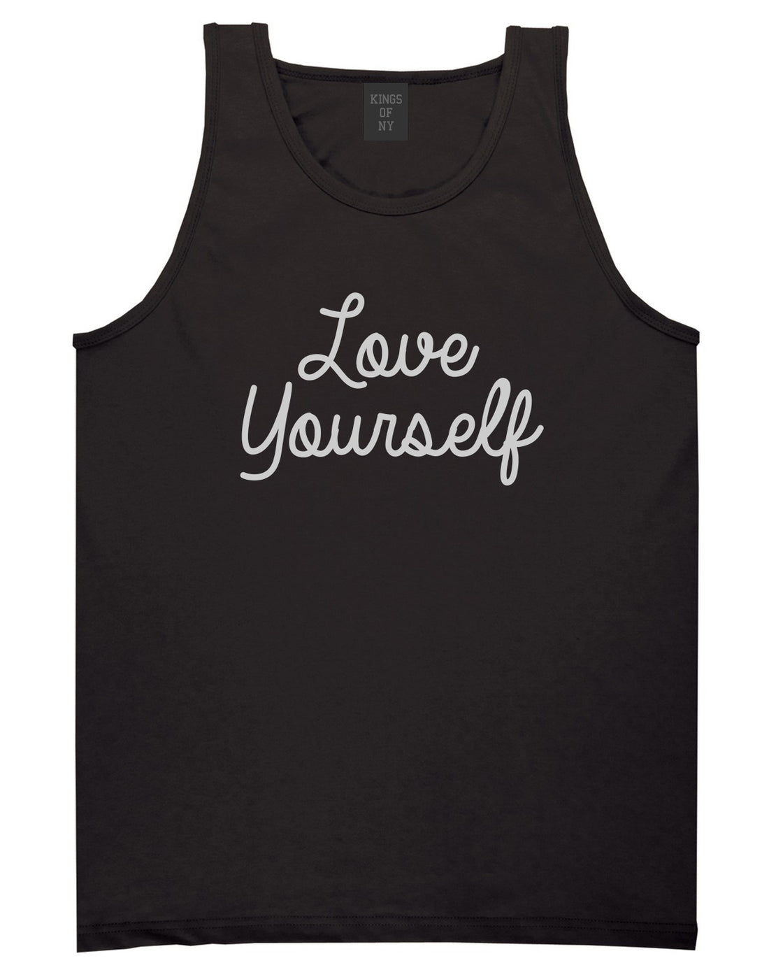 Love Yourself Script Mens Tank Top Shirt Black
