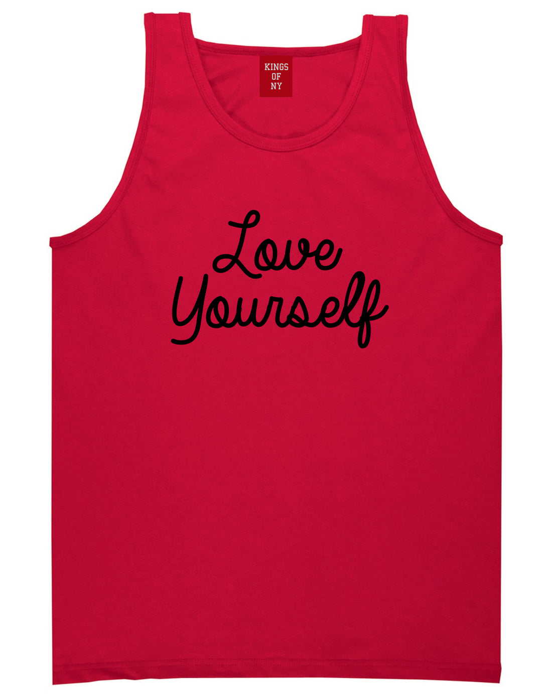 Love Yourself Script Mens Tank Top Shirt Red