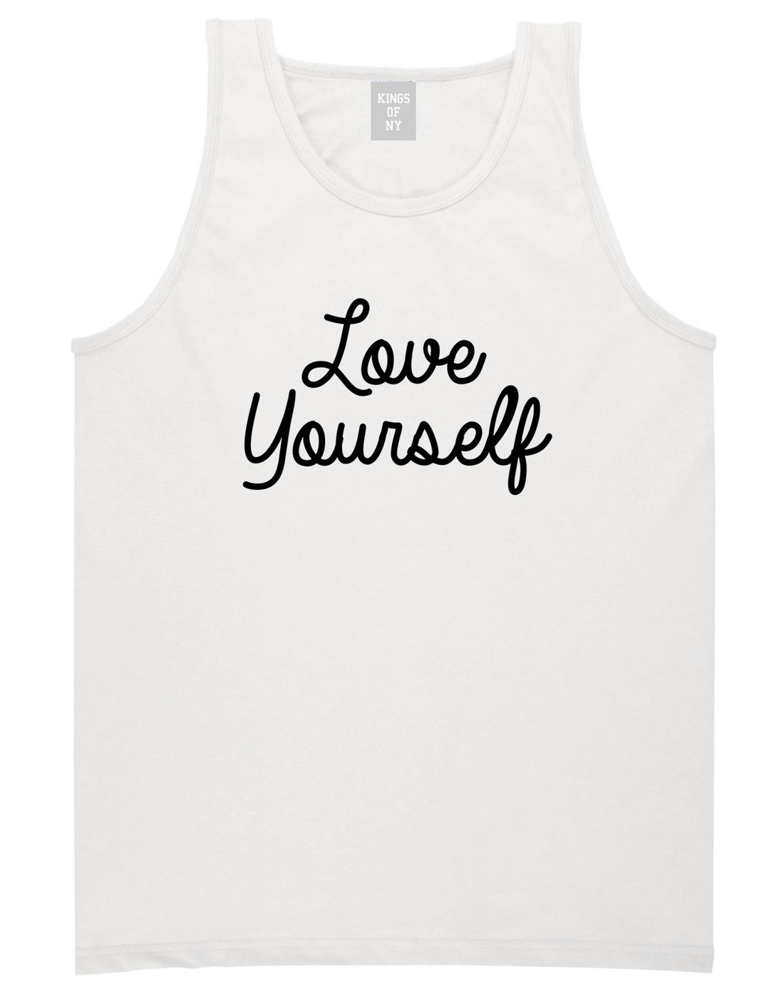 Love Yourself Script Mens Tank Top Shirt White