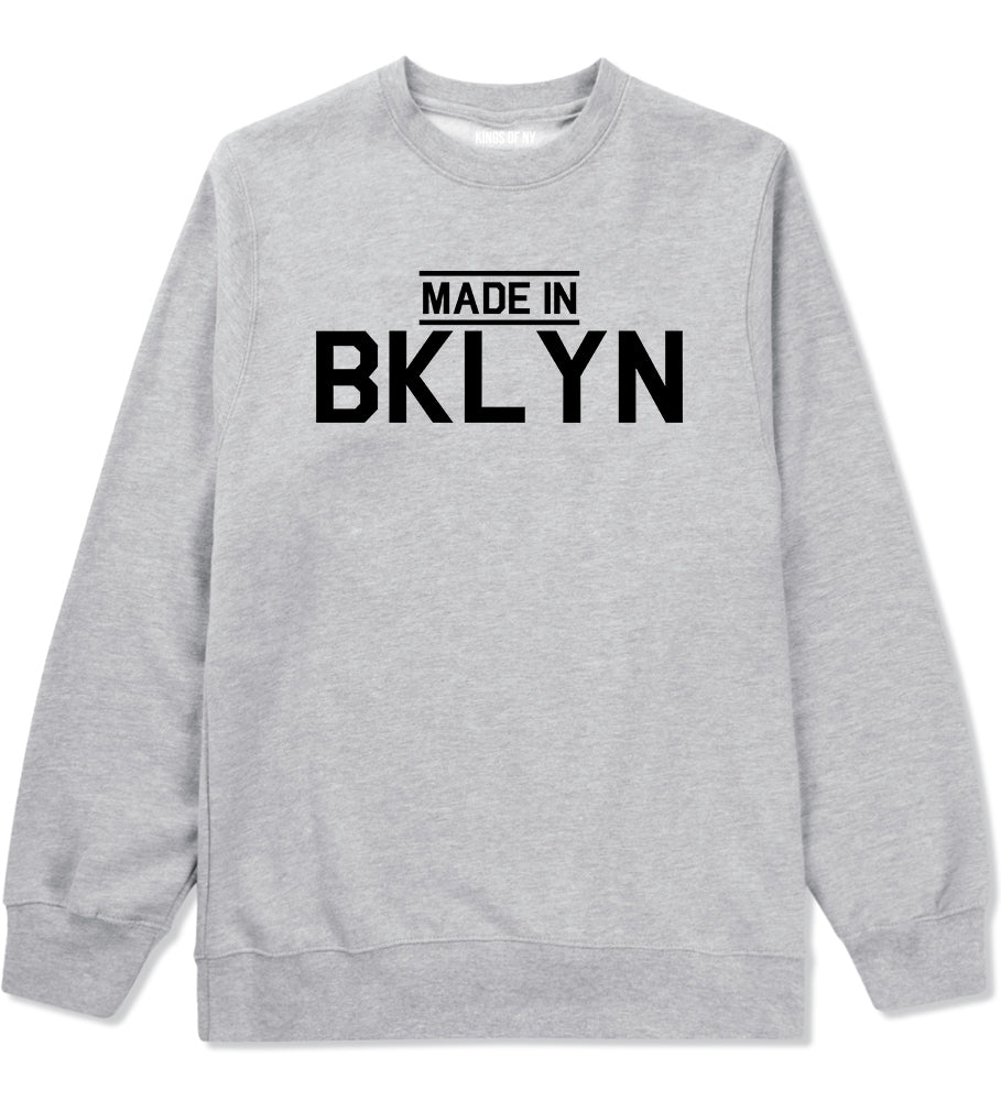 Made In BKLYN Brooklyn Mens Crewneck Sweatshirt Grey