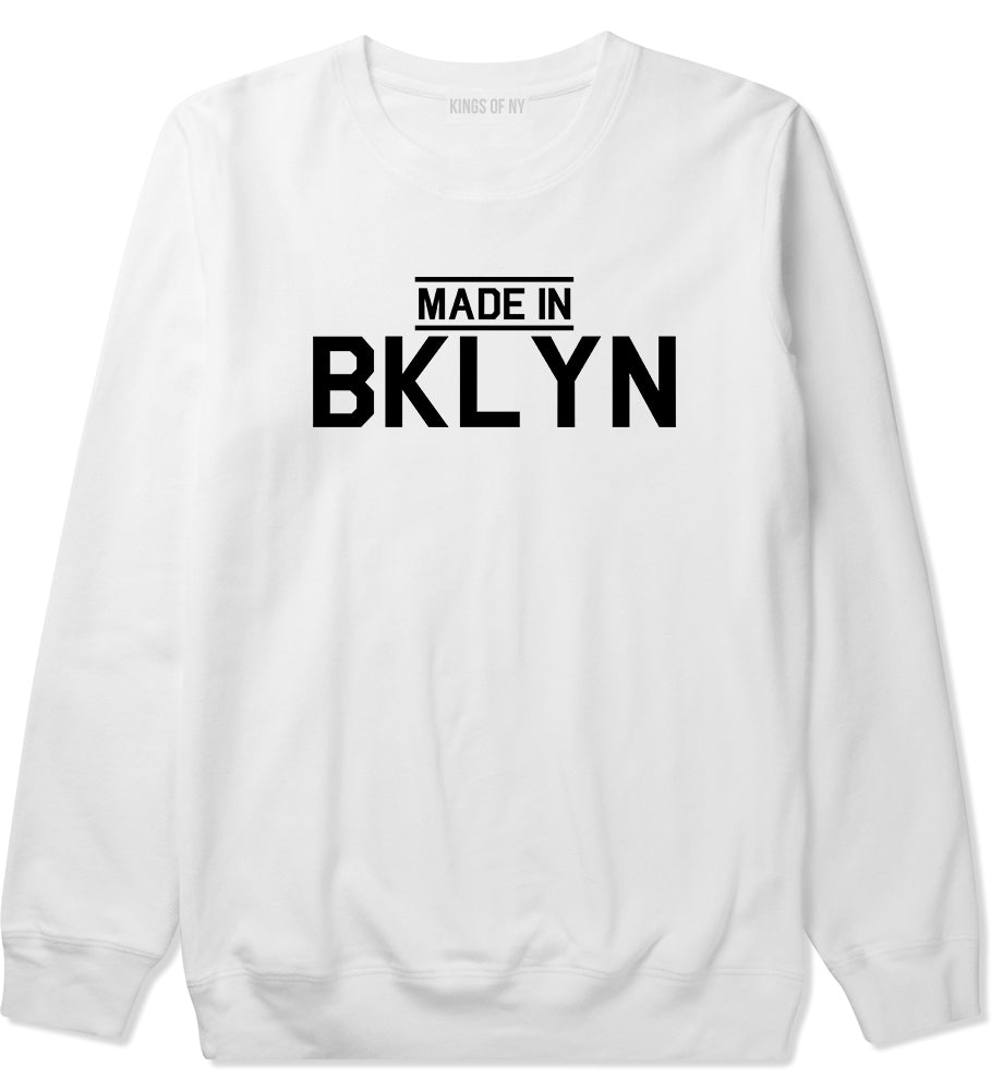Made In BKLYN Brooklyn Mens Crewneck Sweatshirt White