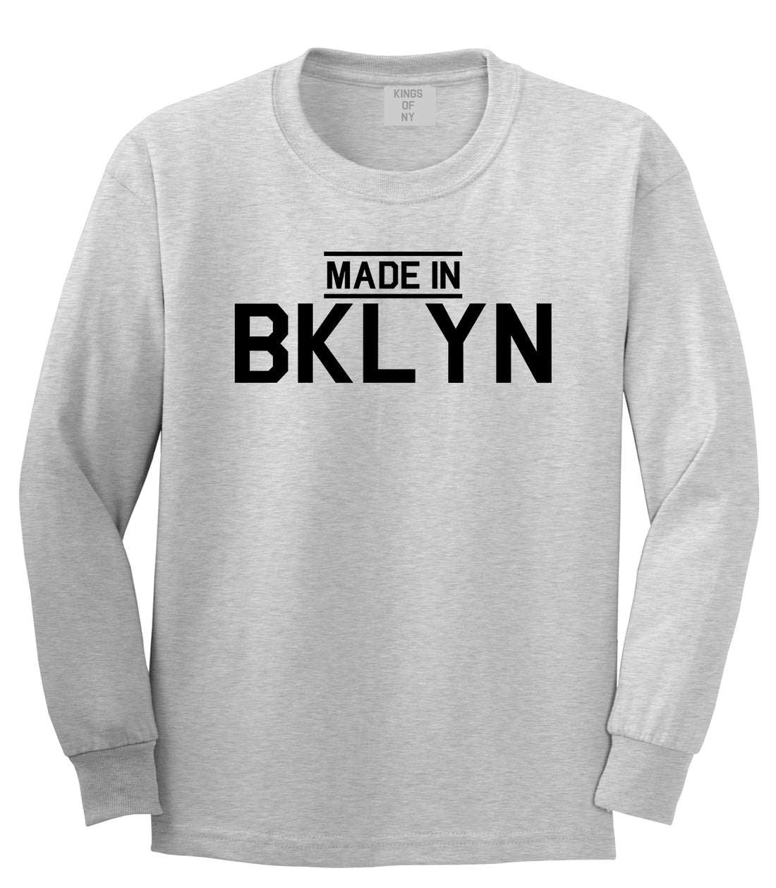 Made In BKLYN Brooklyn Mens Long Sleeve T-Shirt Grey