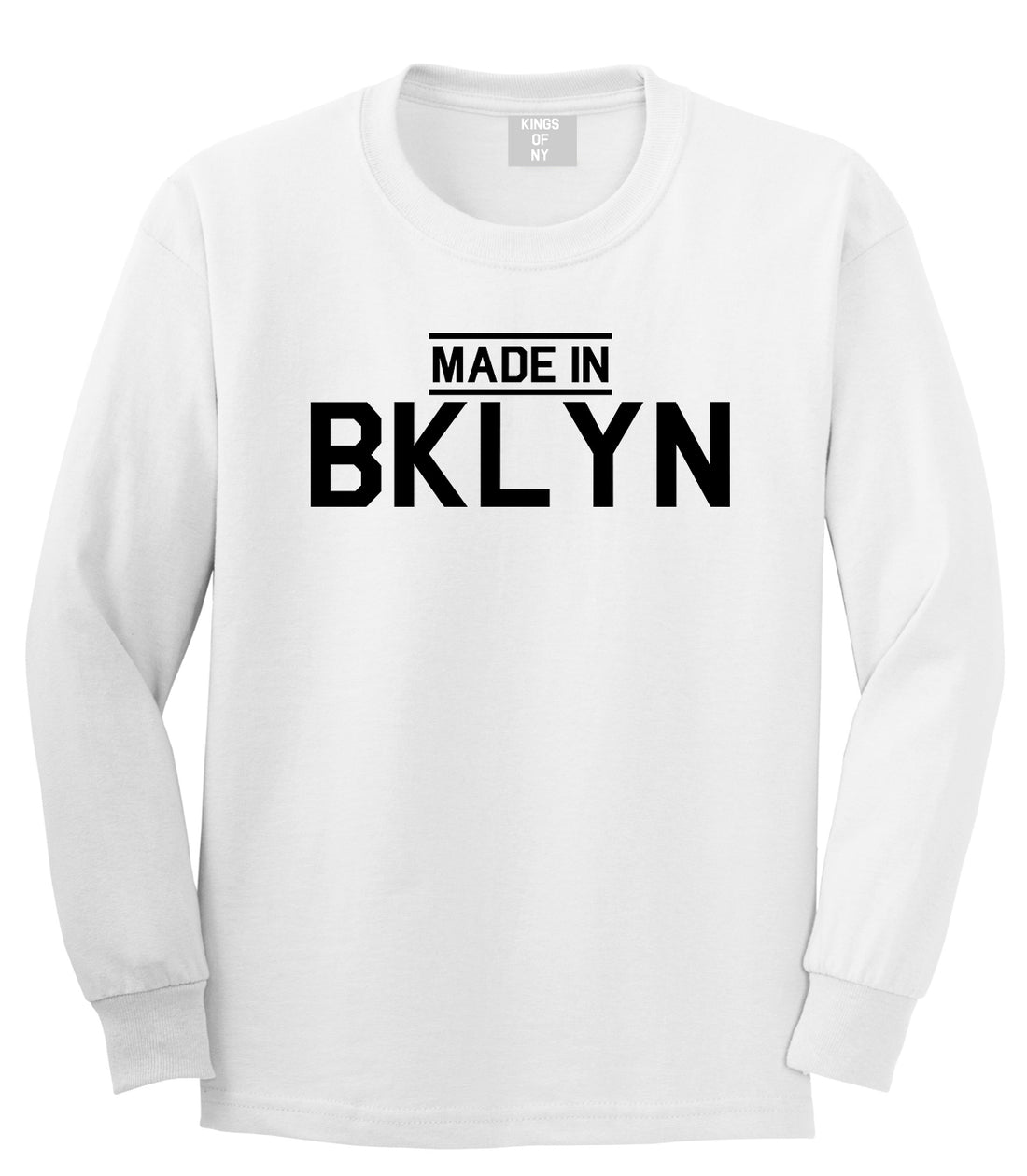 Made In BKLYN Brooklyn Mens Long Sleeve T-Shirt White