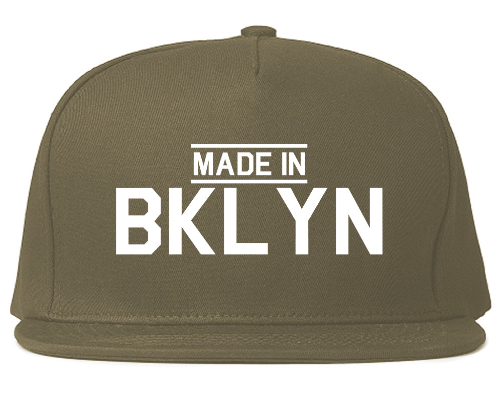 Made In BKLYN Brooklyn Mens Snapback Hat Grey