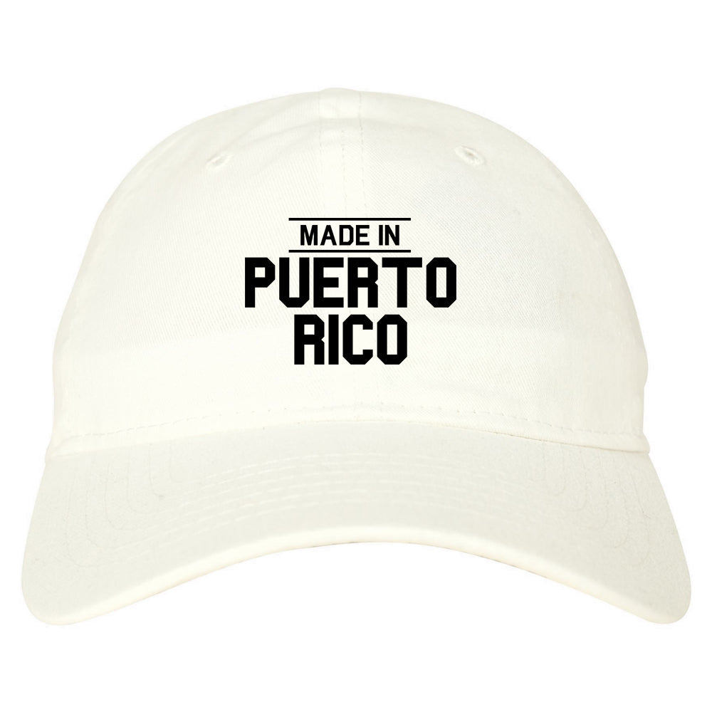 Made In Puerto Rico Mens Dad Hat Baseball Cap White