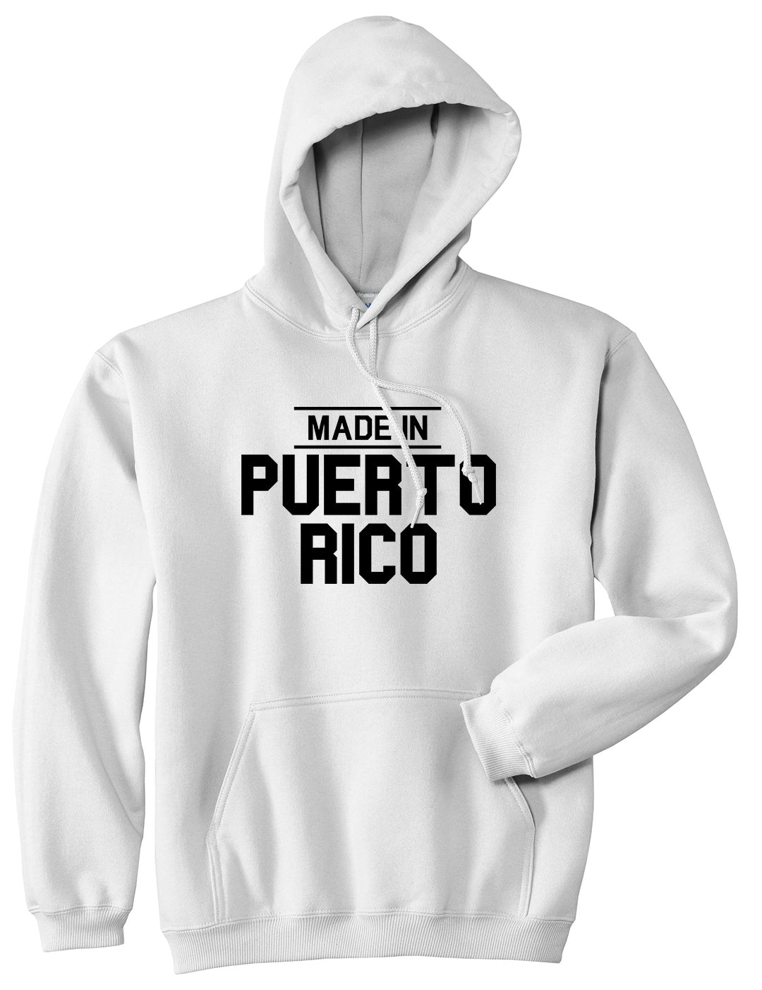 Made In Puerto Rico Mens Pullover Hoodie White