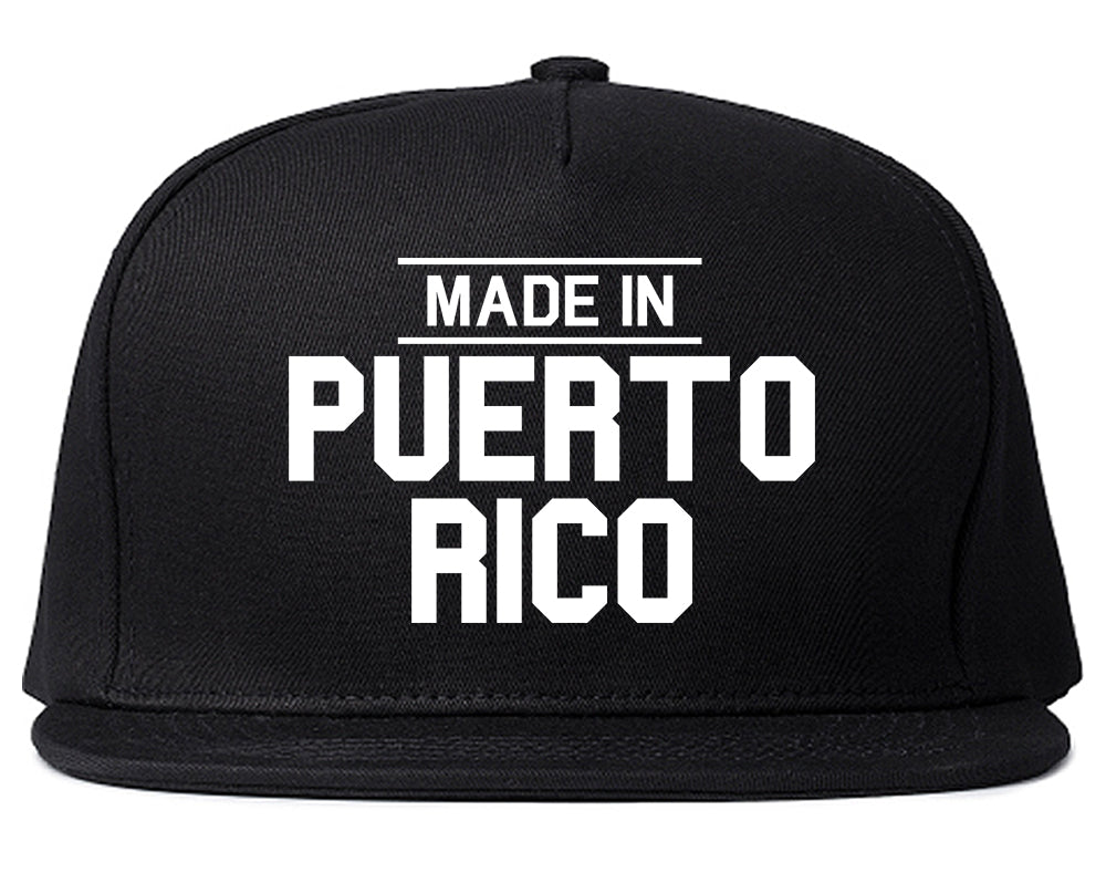 Made In Puerto Rico Mens Snapback Hat Black