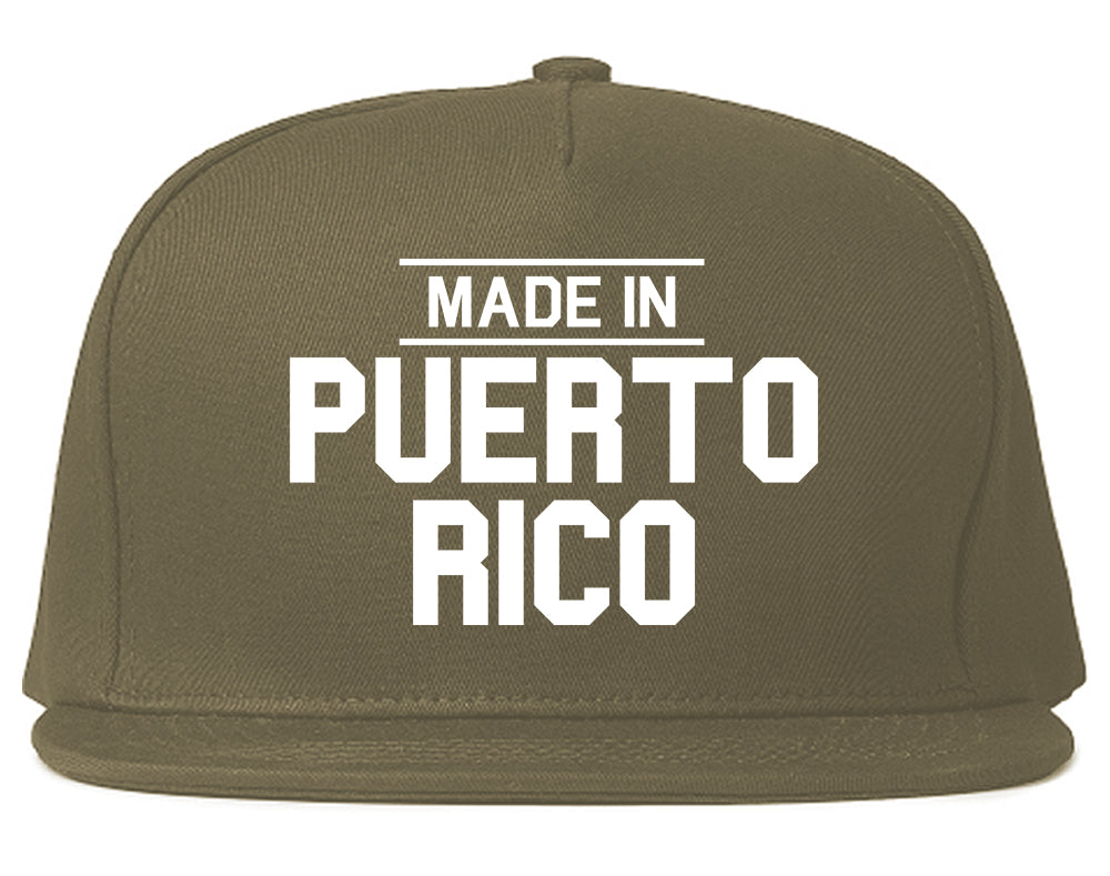 Made In Puerto Rico Mens Snapback Hat Grey