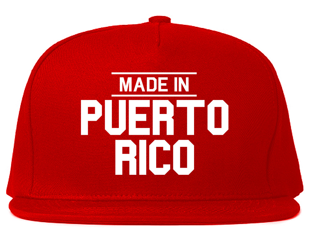 Made In Puerto Rico Mens Snapback Hat Red