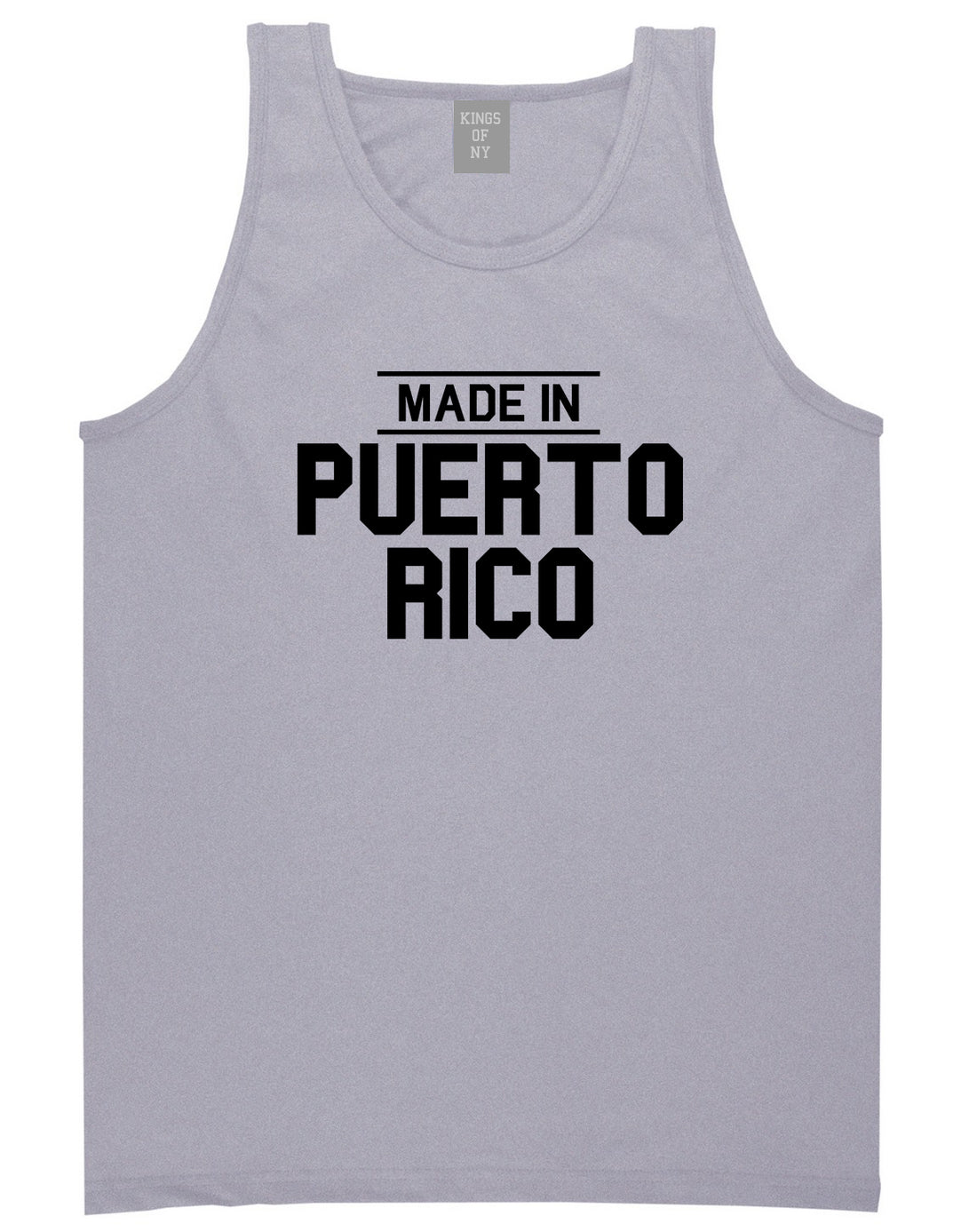 Made In Puerto Rico Mens Tank Top Shirt Grey