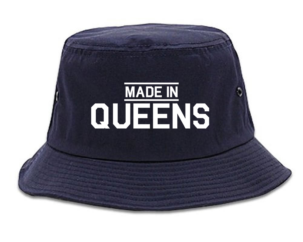 Made In Queens NY Mens Bucket Hat Navy Blue