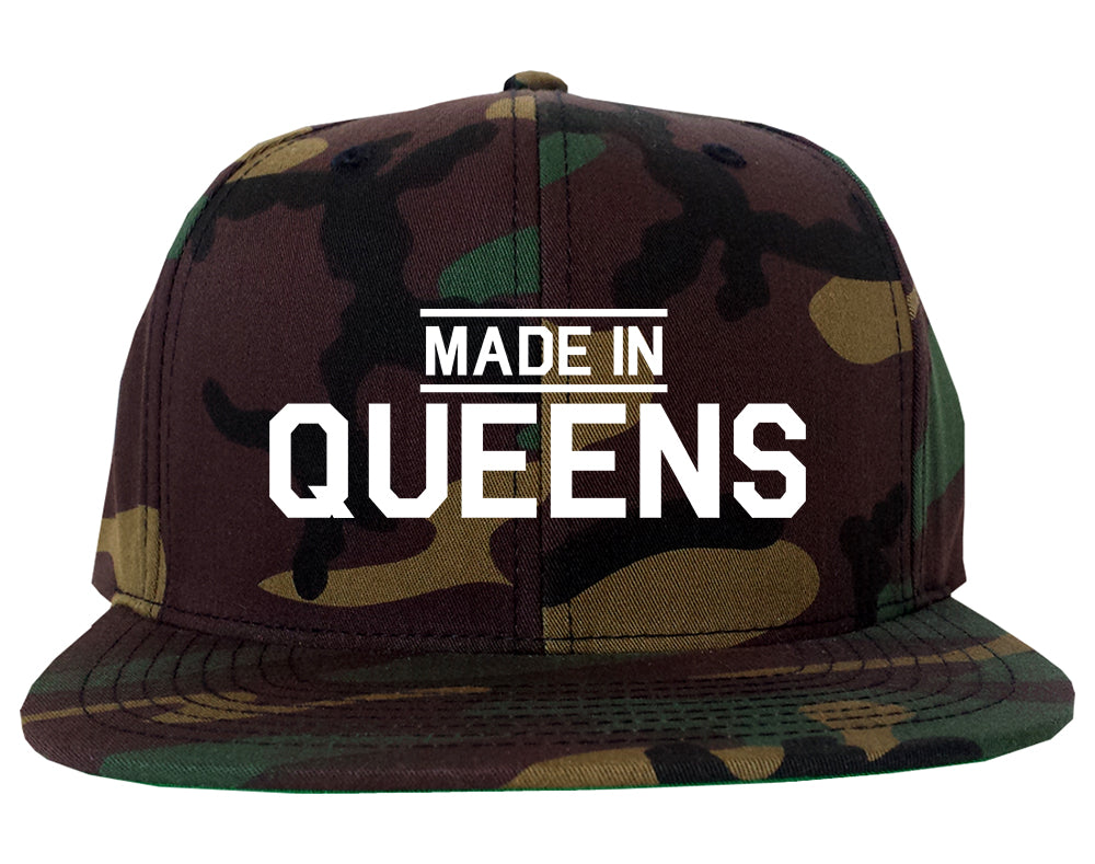 Made In Queens NY Mens Snapback Hat Army Camo