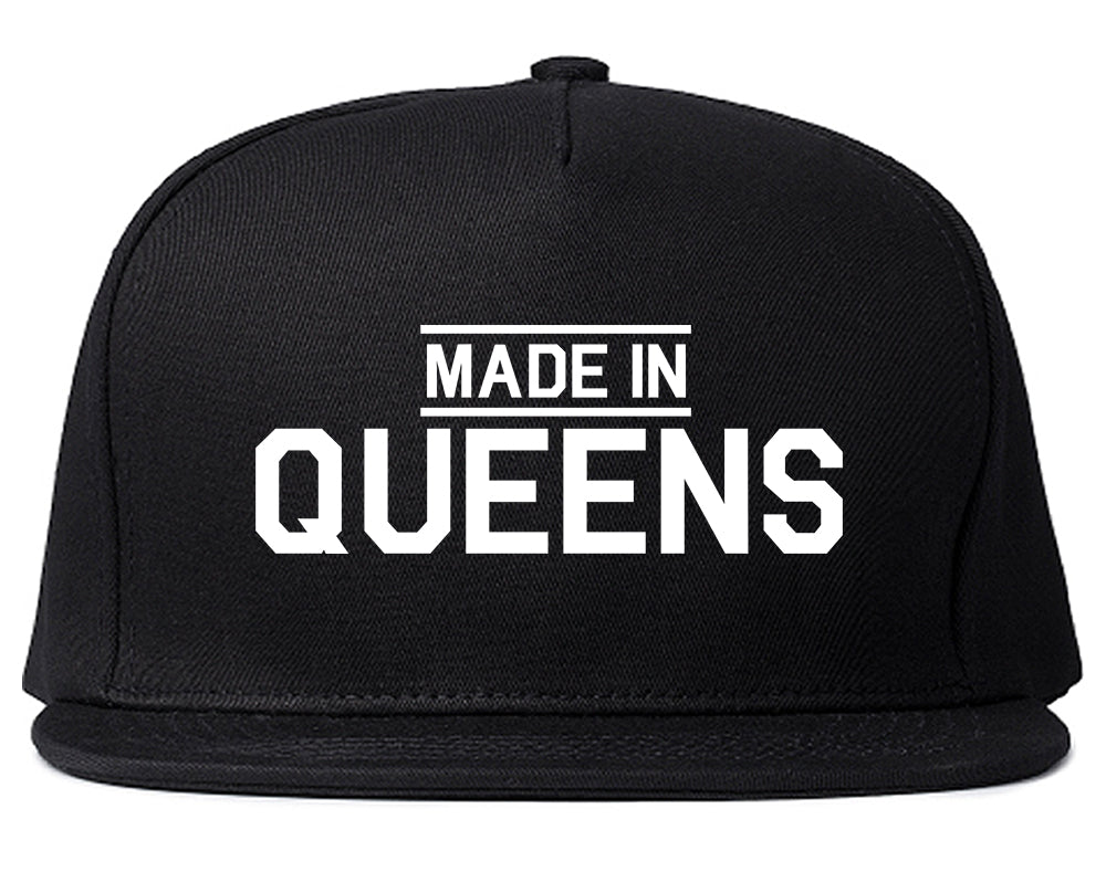 Made In Queens NY Mens Snapback Hat Black