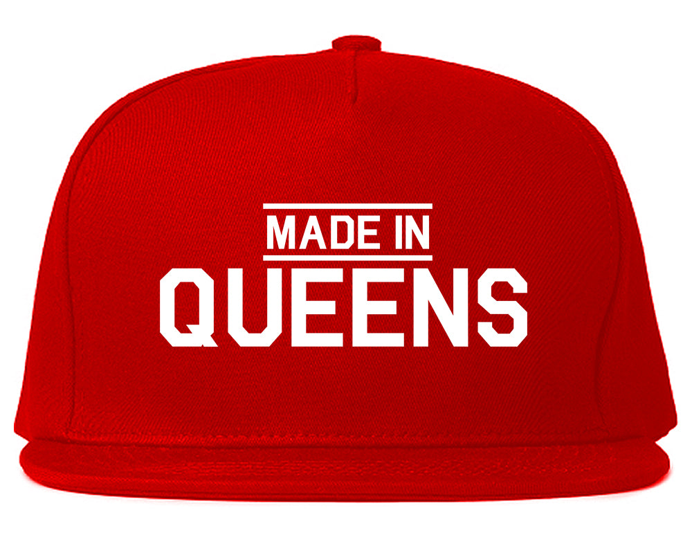 Made In Queens NY Mens Snapback Hat Red