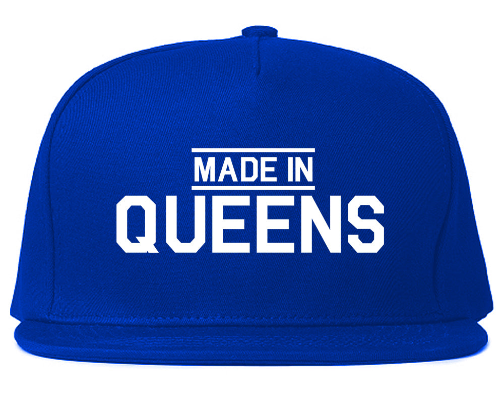 Made In Queens NY Mens Snapback Hat Royal Blue