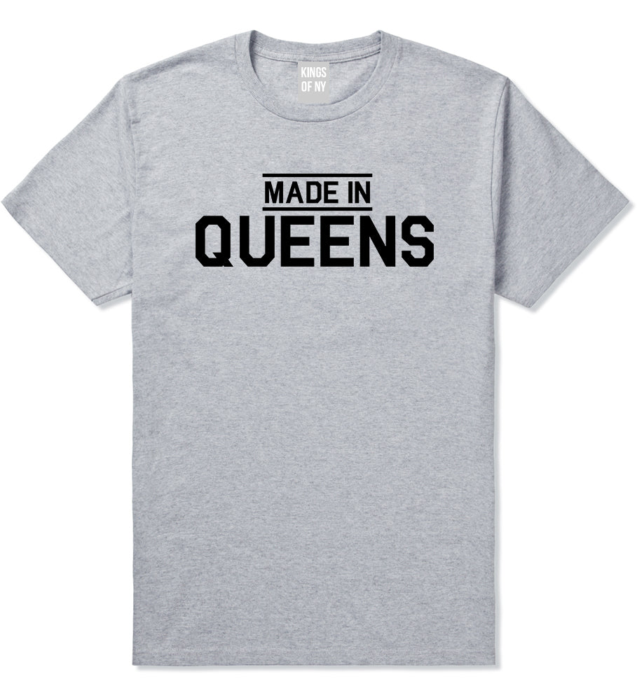 Made In Queens NY Mens T-Shirt Grey