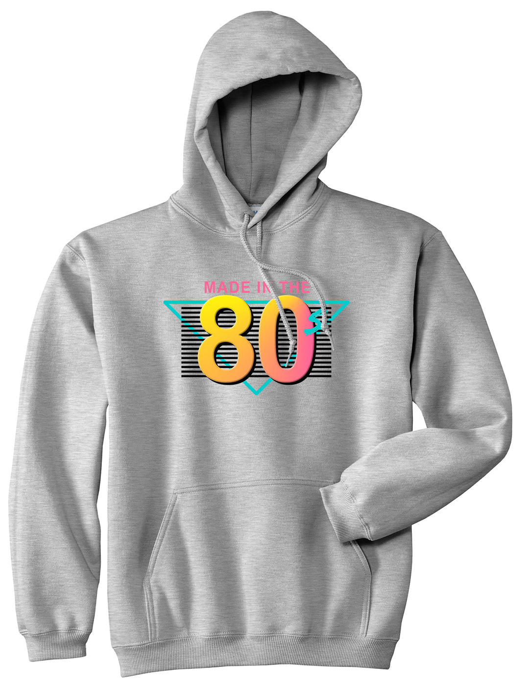 Made In The 80s Retro Mens Pullover Hoodie Grey by Kings Of NY
