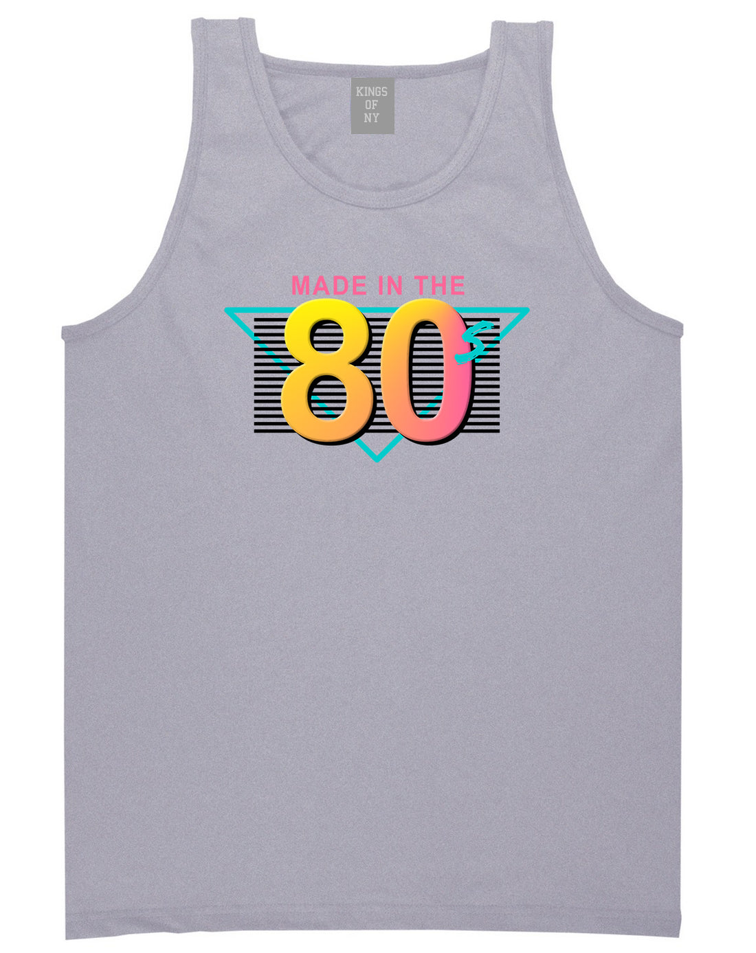 Made In The 80s Retro Mens Tank Top Shirt Grey by Kings Of NY