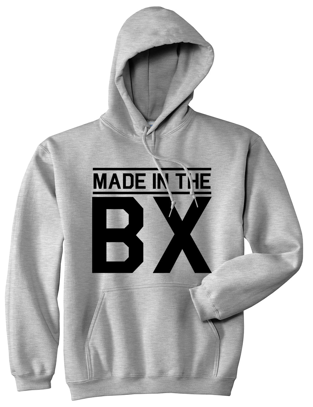 Made In The BX Bronx Mens Pullover Hoodie Grey