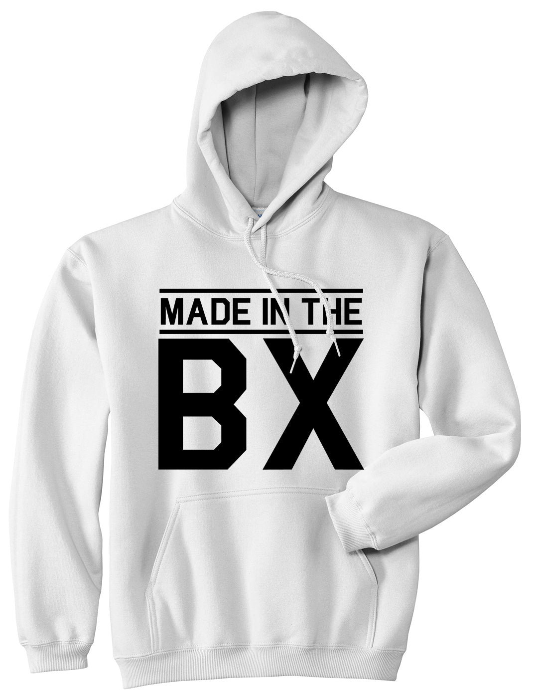 Made In The BX Bronx Mens Pullover Hoodie White