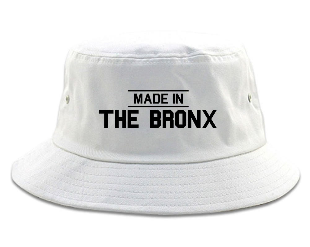 Made In The Bronx Mens Bucket Hat White