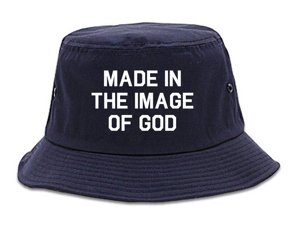 Made In The Image Of God Mens Bucket Hat Navy Blue