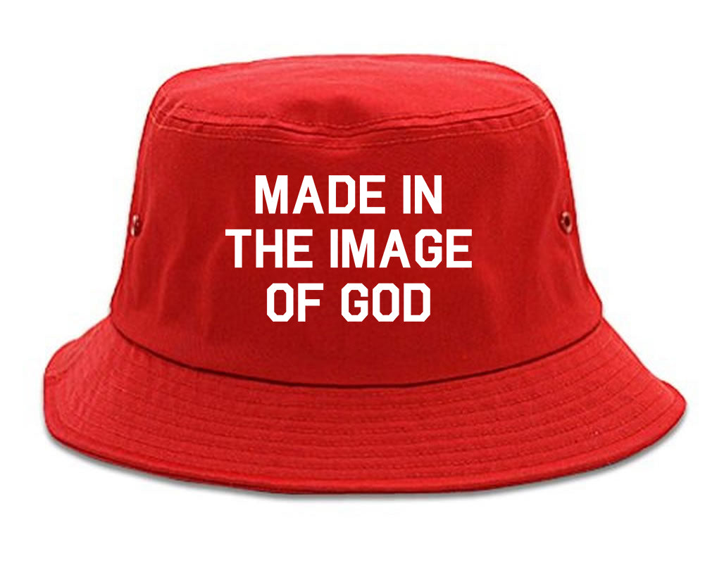 Made In The Image Of God Mens Bucket Hat Red