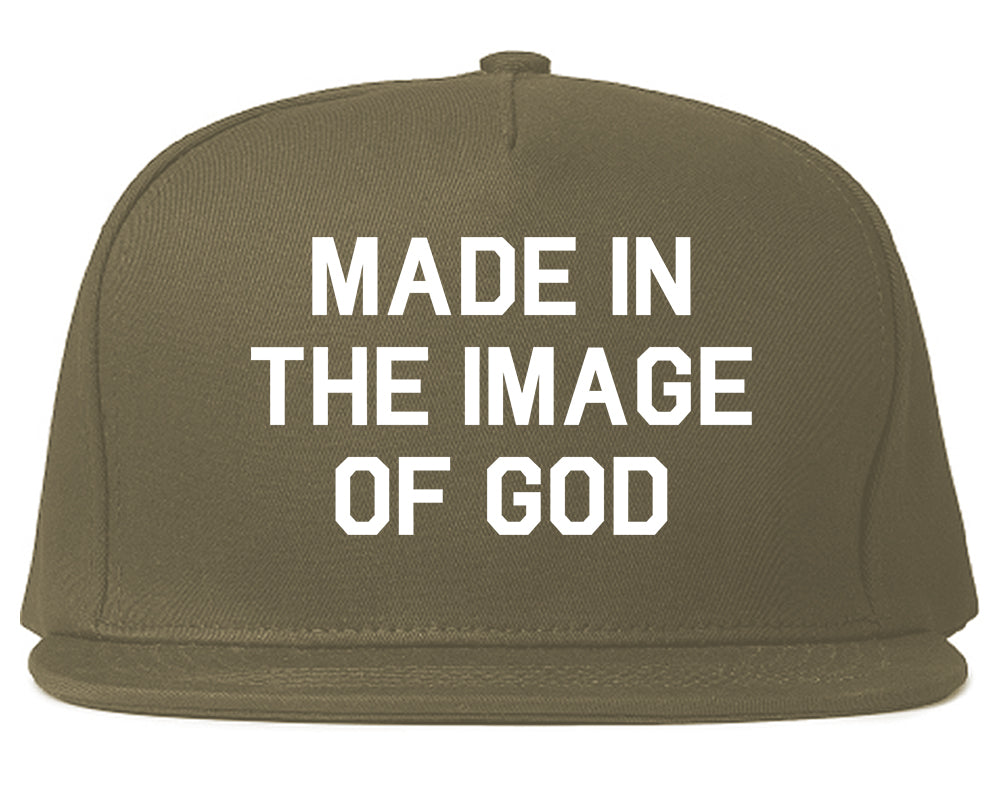 Made In The Image Of God Mens Snapback Hat Grey