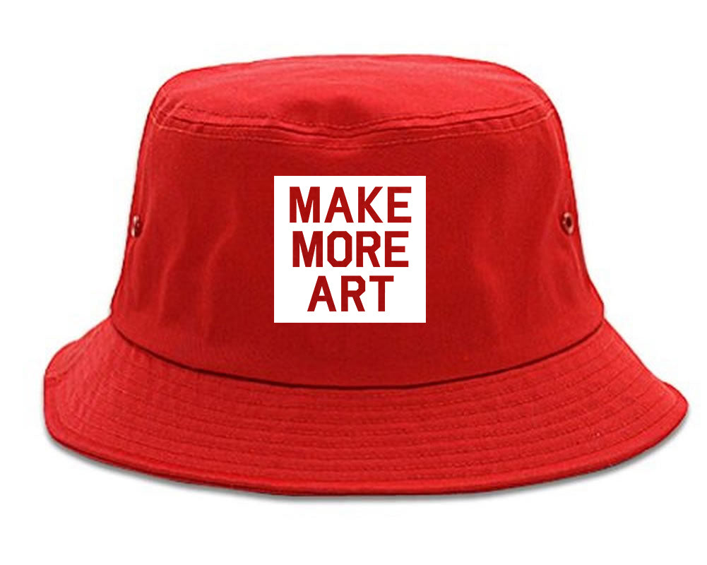 Make More Art Mens Bucket Hat Red