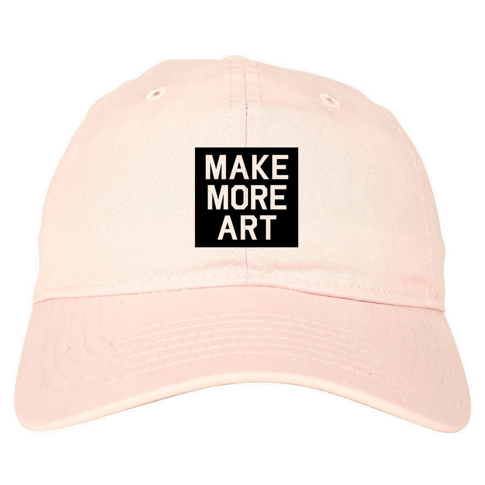 Make More Art Mens Dad Hat Baseball Cap Pink