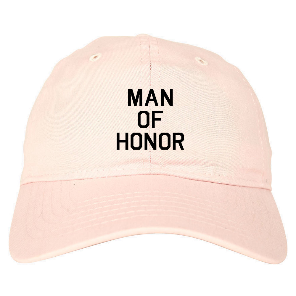 Man Of Honor Funny Bachelor Party Wedding Mens Dad Hat Baseball Cap Pink