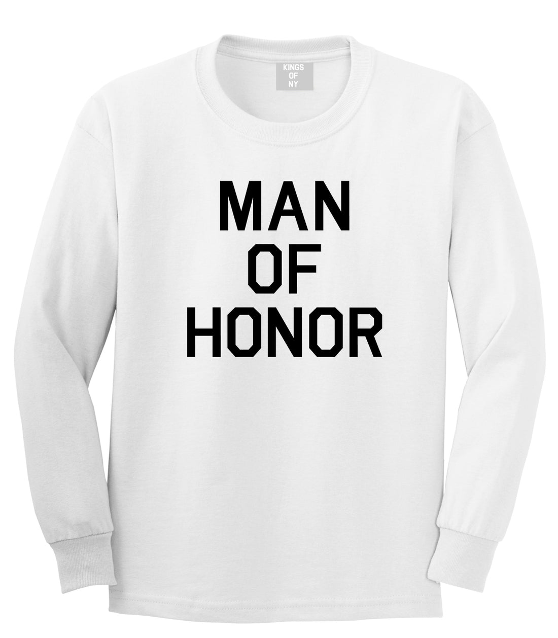 Man Of Honor Funny Bachelor Party Wedding Mens Long Sleeve T-Shirt White