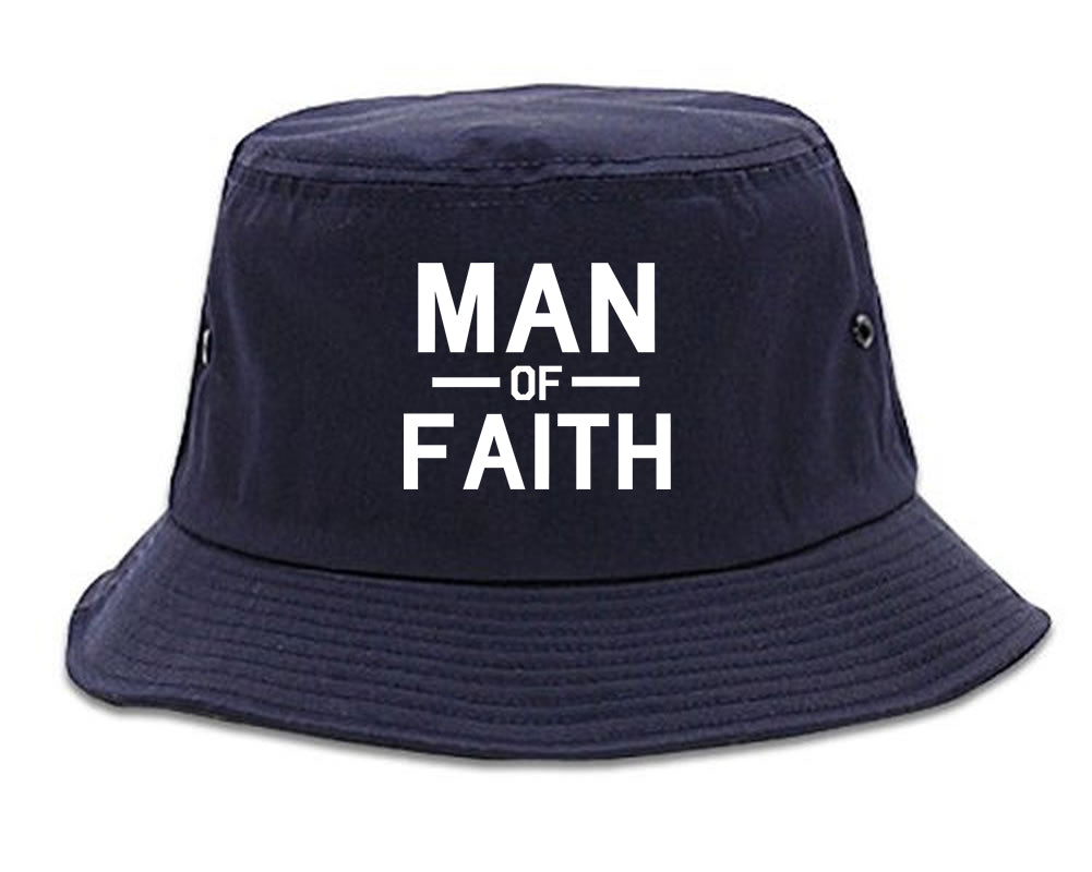 Man_Of_Faith_God Navy Blue Bucket Hat