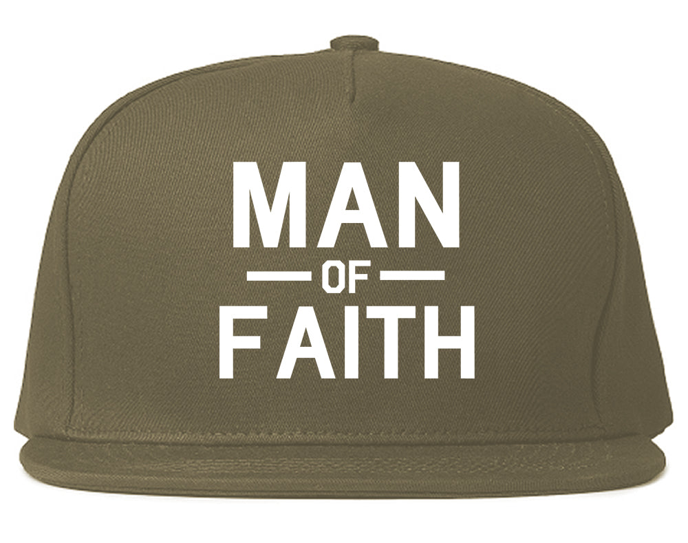 Man_Of_Faith_God Grey Snapback Hat