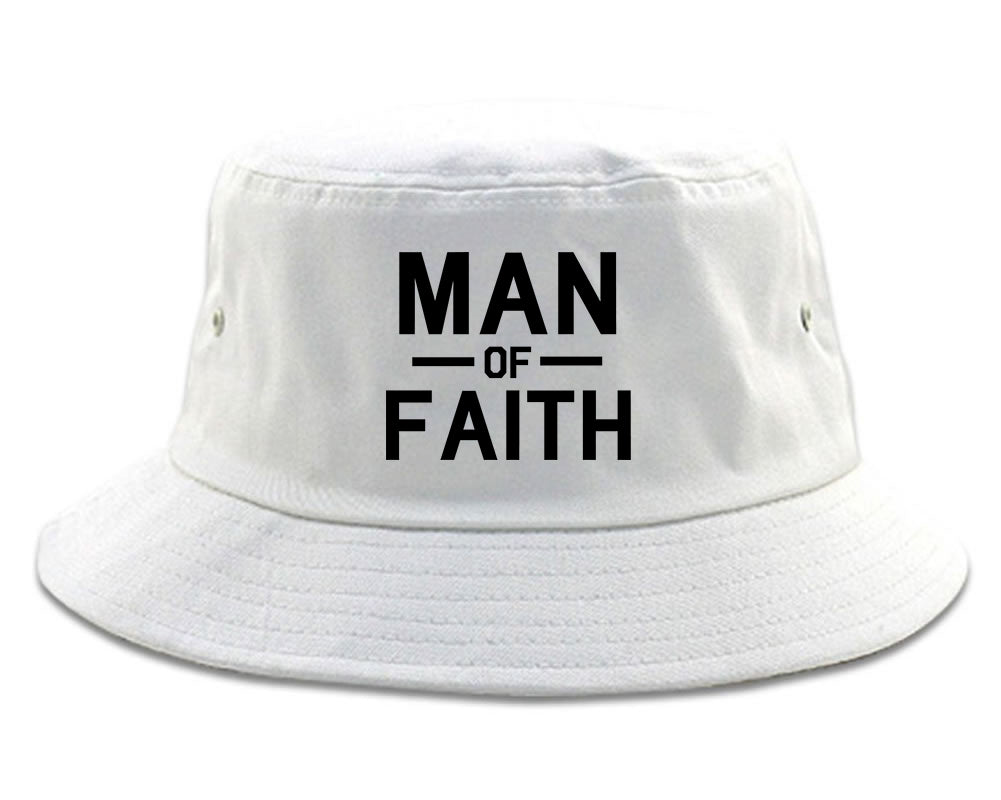 Man_Of_Faith_God White Bucket Hat