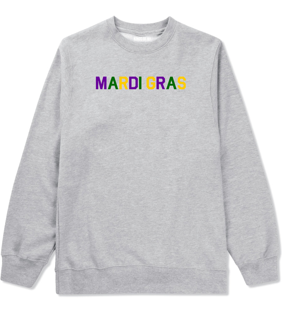 Mardi Gras New Orleans Mens Crewneck Sweatshirt Grey