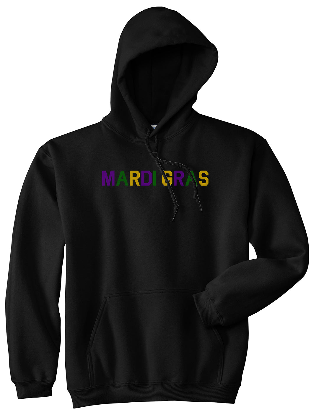 Mardi Gras New Orleans Mens Pullover Hoodie Black