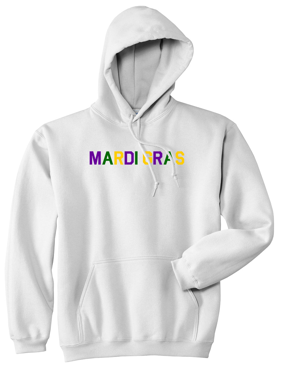 Mardi Gras New Orleans Mens Pullover Hoodie White