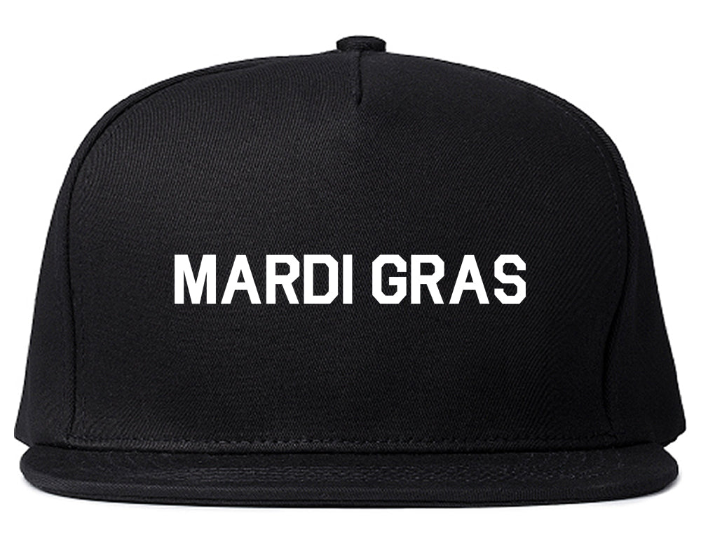 Mardi Gras New Orleans Mens Snapback Hat Black