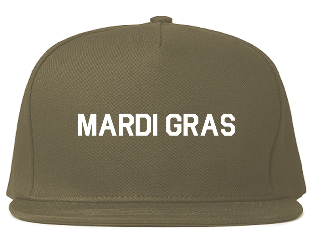 Mardi Gras New Orleans Mens Snapback Hat Grey