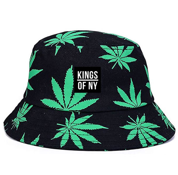 Green Weed Leaf Marijuana Bucket Hat