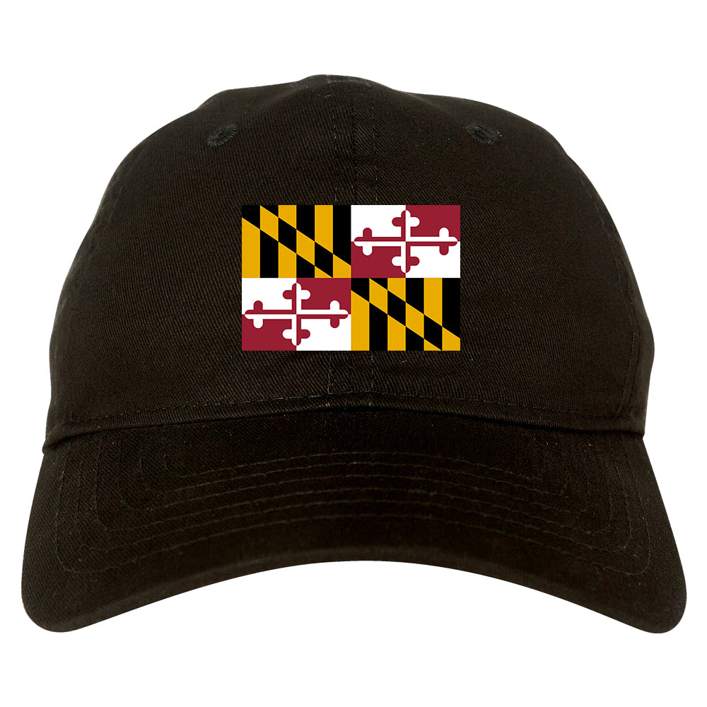 Maryland State Flag MD Chest Mens Dad Hat Black