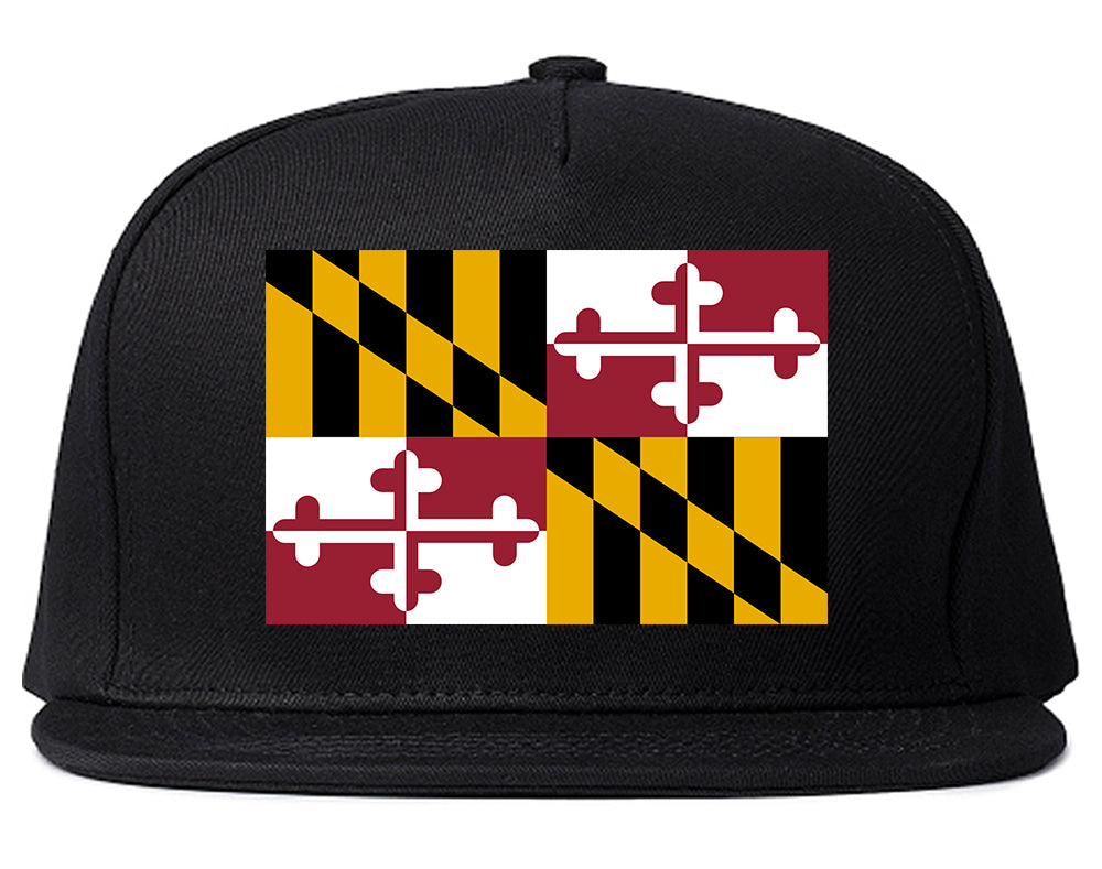Maryland State Flag MD Chest Mens Snapback Hat Black