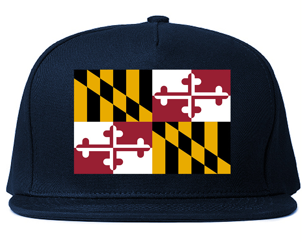 Maryland State Flag MD Chest Mens Snapback Hat Navy Blue