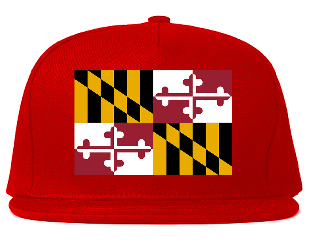 Maryland State Flag MD Chest Mens Snapback Hat Red