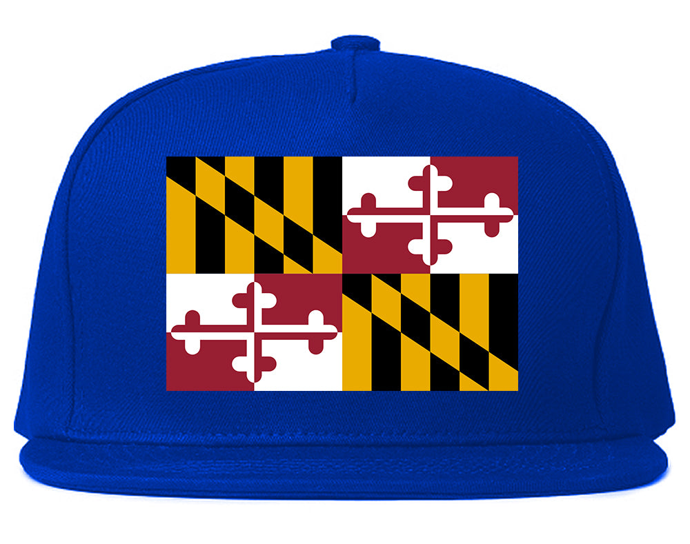 Maryland State Flag MD Chest Mens Snapback Hat Royal Blue