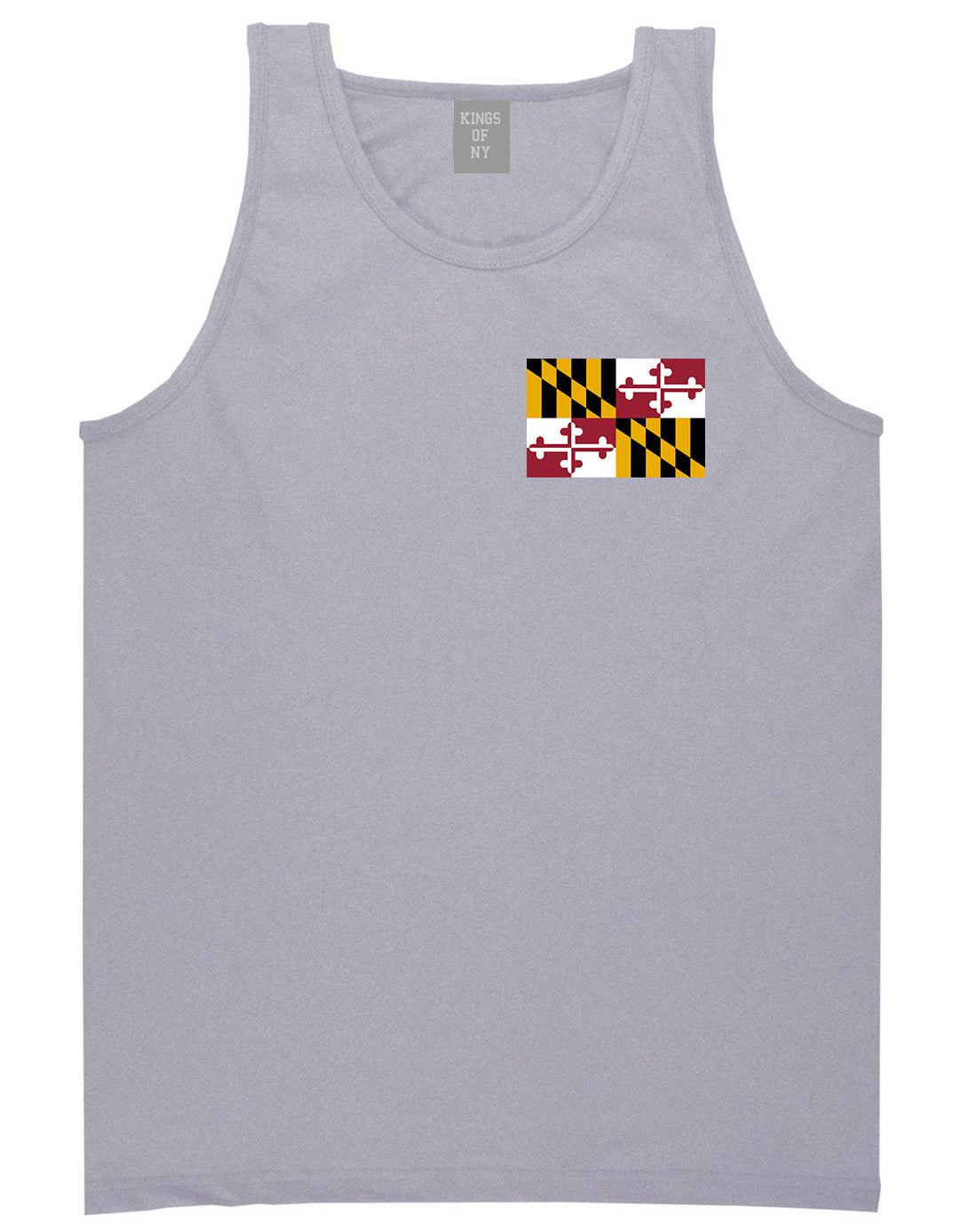 Maryland State Flag MD Chest Mens Tank Top T-Shirt Grey